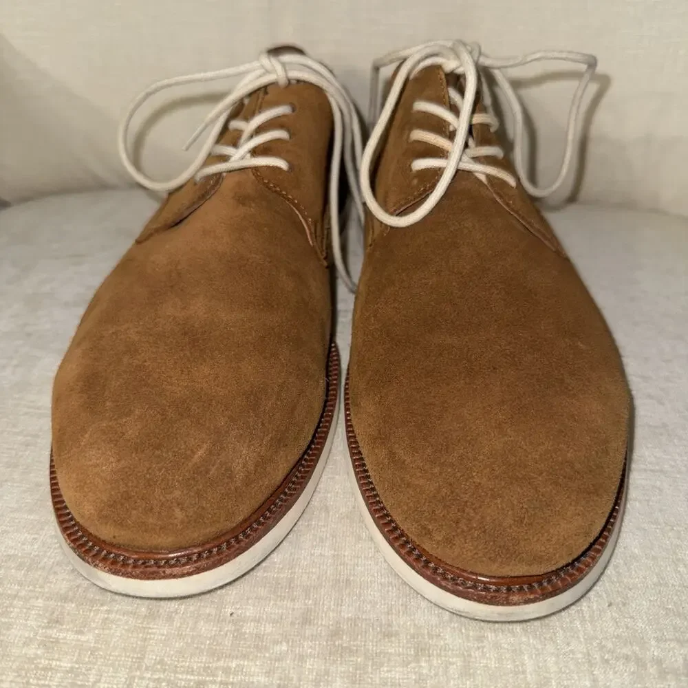 Polo Ralph Lauren Torian Men Size 13D Brown Suede Plain Toe Derby Dress Shoes